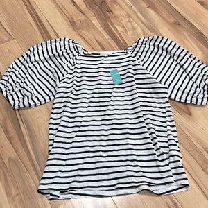 NWT women’s black and white striped top